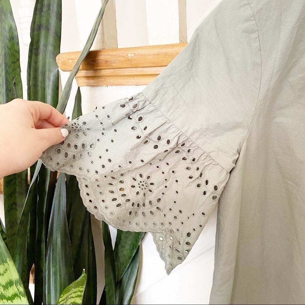 Madewell Eyelet Drop-Waist Dress light green sz S - Picture 5 of 10